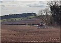 Tractor and farmland at Iverley