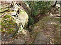 Cleft in the bedrock at Grinshill