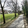 Path along bank of Ifield Mill Pond, Gossops Green, Crawley