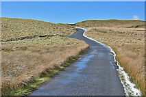 SN7968 : The Teifi Pools road, after hail by Nigel Brown