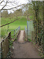 Public footpath crossing the Laughern Brook