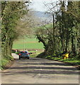 Yellow salt/grit box alongside Wonastow Road, Wonastow, Monmouthshire