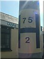 SH5771 : Hydrant sticker on Sackville Road, Bangor by Meirion
