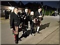 Bagpipe players on Kinloch Drive, Kingsbury