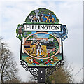 TF7125 : Hillington village sign (west face) by Adrian S Pye