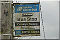 Bus Stop Cooleys Sweep sign