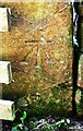 Benchmark on gatepost beside road to Hydepark opposite Hydepark Strips