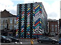 View of Camille Walala art on Old Street