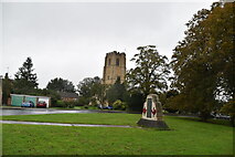 TL5686 : War memorial & church, Littleport by N Chadwick
