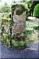 Benchmark on gatepost at entrance to Stagstones Farm from Stagstones Road