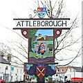 TM0495 : Attleborough town sign (north-east face) by Adrian S Pye