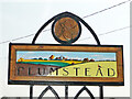 TG1334 : Plumstead village sign (autumn) by Adrian S Pye