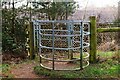 Kissing gate at entrance to Victoria Farm Heath, Kidderminster, Worcs