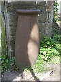 NZ0615 : Not so Old Boundary Marker at the end of Bow Bridge, Abbey Lane by Milestone Society