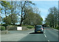 A680 passing entrance to Nutters restaurant