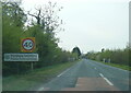 A163 at Foggathorpe village boundary