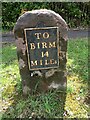 Old Milestone, A456, Swan Pool, Parish of Churchill and Blakedown