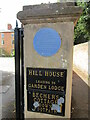 Plaque giving history of Hill House