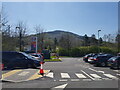 Car Park at KFC Glynneath (off A465) with hill behind