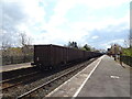 Freight train passing through Appleby Railway Station