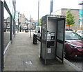 Doorless BT phonebox in Neath town centre