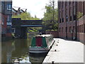 Narrowboat moored near Granville Street Bridge No 88