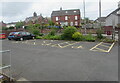 Yellow marked area in Little Mill Village Hall Car Park, Monmouthshire