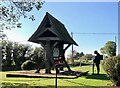 Tommy bowing at the Althorne War Memorial