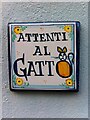 Italian sign: Beware of the cat