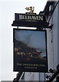 Sign for the Smugglers Inn, Stewarton