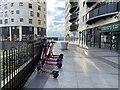 Electric scooters for hire, Masshouse Plaza, Birmingham