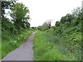 Former canal and railway route in Pembrey