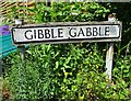 Gibble Gabble street sign, Broadbottom