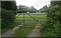SO3402 : Glascoed Lane entrance to a cricket ground, Monkswood, Monmouthshire by Jaggery