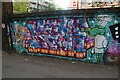 View of street art on a wall in the NCP Whitechapel car park #2