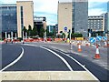 New cycle lane, Meadow Road, Leeds