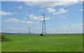 Farmland and power lines, Inchmichael