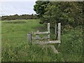 Stile on the footpath to Ashtree