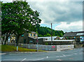 New flood defence wall, Wakefield Road, Brighouse