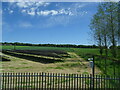 Edge of solar farm and crop field, Magungie