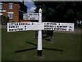 Direction Sign ? Signpost at Lower Green, Langley parish