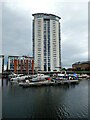 Tower block overlooking Swansea Marina