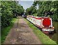 Narrowboats moored along the Staffordshire and Worcestershire Canal