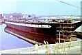 HMS Warrior being restored in the old Coal Dock, Hartlepool, 1981