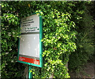 ST1882 : Direction of travel notice on the approach to Llanishen railway station, Cardiff by Jaggery