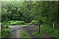 Gate across track at small car park in Bentley Wood