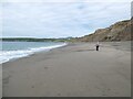 SH1826 : Lone walker on the beach at Aberdaron by Oliver Dixon