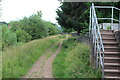 SO3700 : Track by flood defence wall, Usk by M J Roscoe