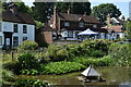 Pond and pub at Godden Green