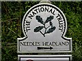 SZ3085 : National Trust omega sign to Needles Headland by Steve Daniels